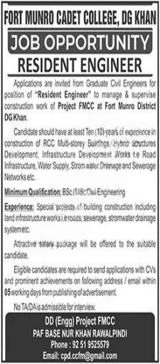 Fort Munro Cadet College DG Khan Jobs 2024