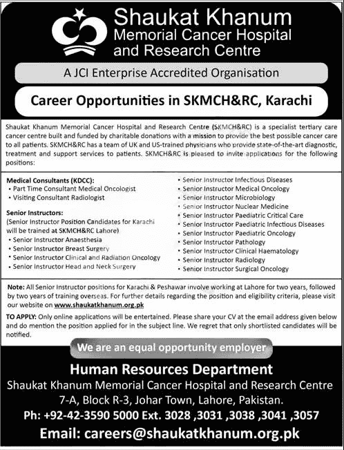 Shaukat Khanum Hospital Jobs