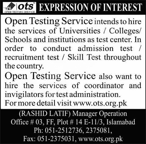 OTS Invigilator Jobs