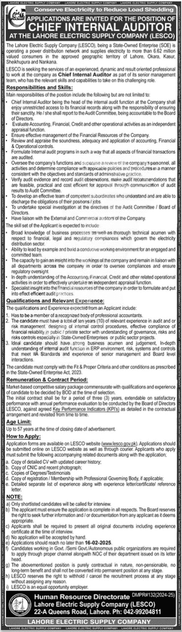  www.lesco.gov.pk Apply 2025 Online Last Date