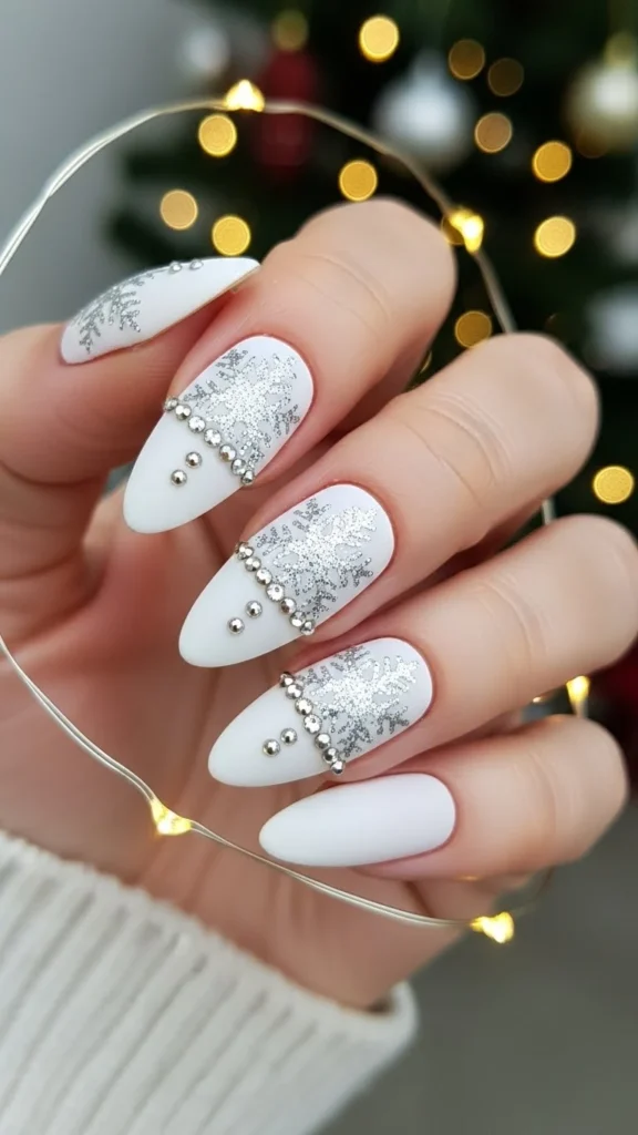 Frosted White Nails