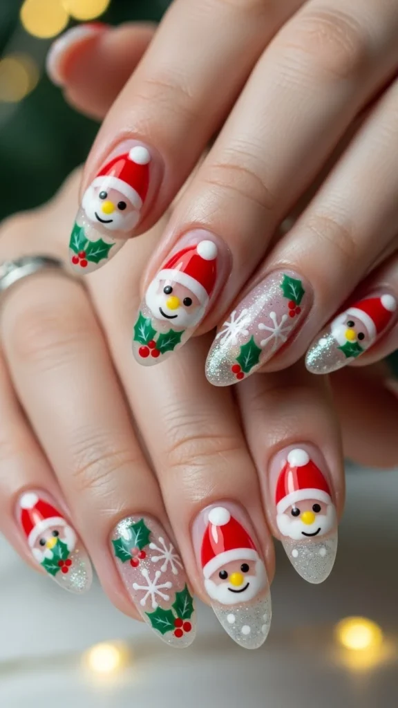 Santa Hat Nails
