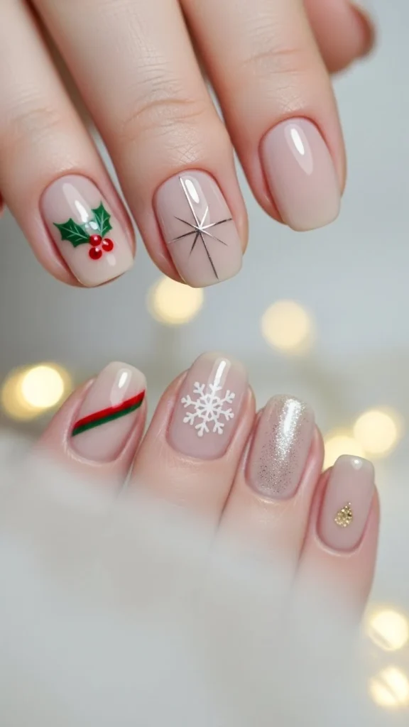 Minimalist Christmas Nails