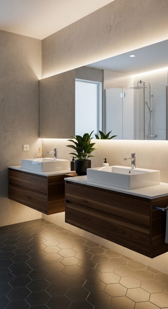 Install Floating Vanities for a Modern Look